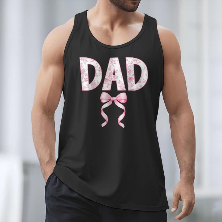Dad Birthday Squad Matching Coquette Bow Family Party Men Tank Top