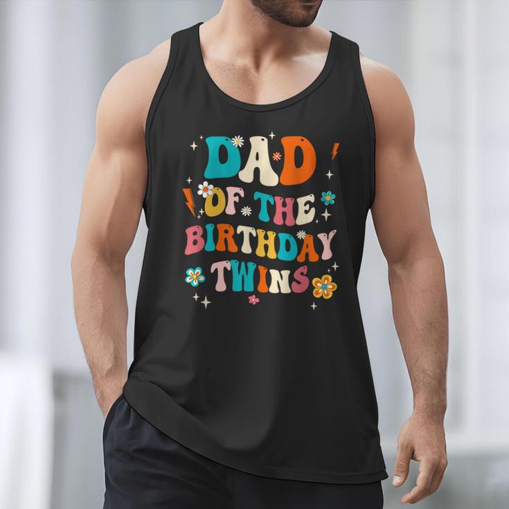 Dad Of The Birthday Twins Boys Girls Party Retro Bday Men Tank Top