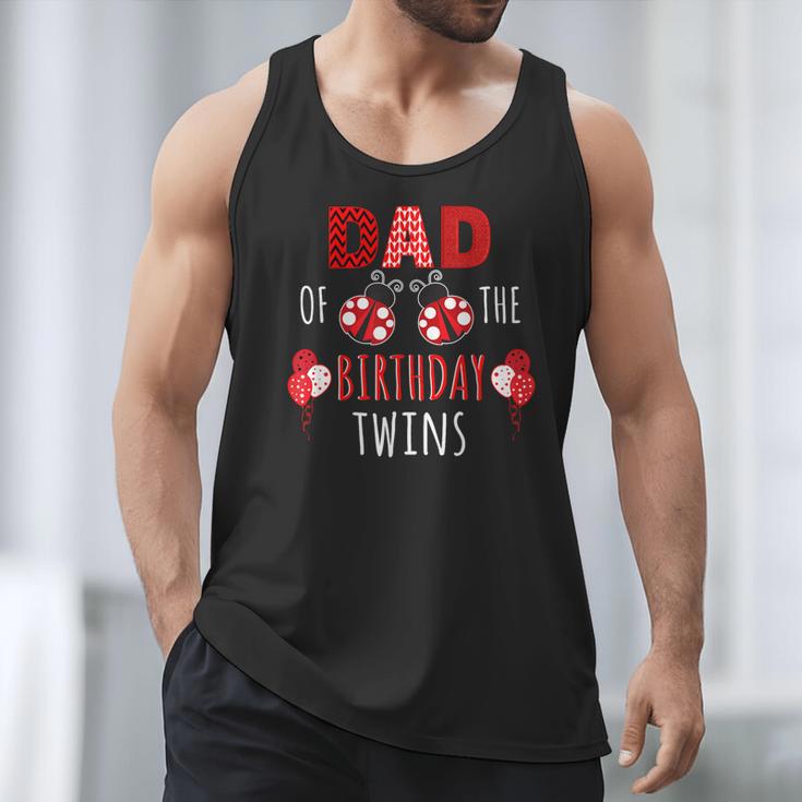 Dad Of The Birthday Twins Ladybug Birthday Family Matching Men Tank Top