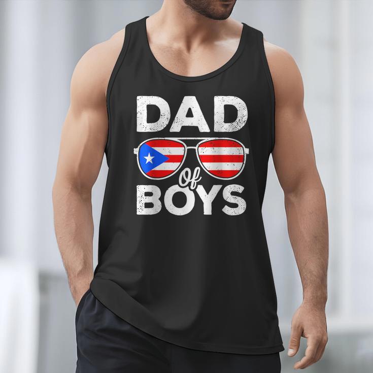 Dad Of Boys Fathers Day Retro Puerto Rico Flag Boricua Dad Men Tank Top