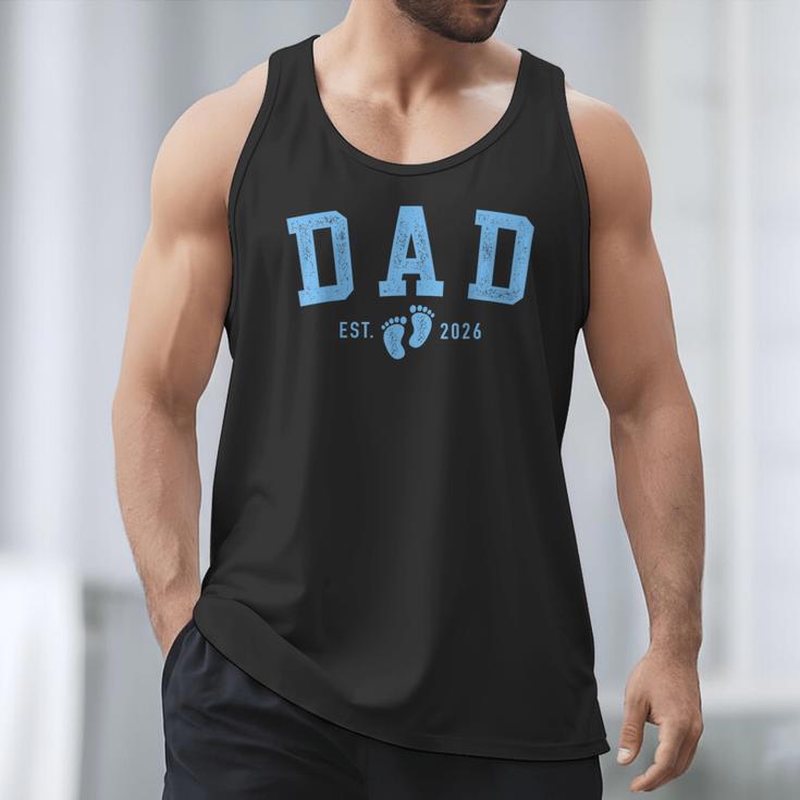 Dad Est 2026 Blue Baby Feet First Time Boy Daddy Men Tank Top