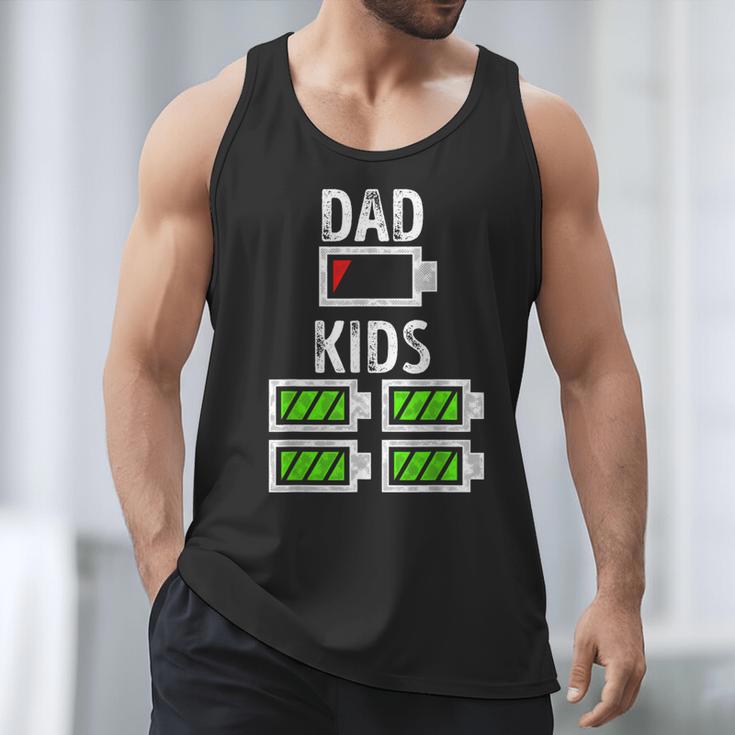 Dad Of Four Low Battery Father Of 4 Kids Dad Men Tank Top Dad Of Four Low Battery Father Of 4 Kids Dad Men Tank Top