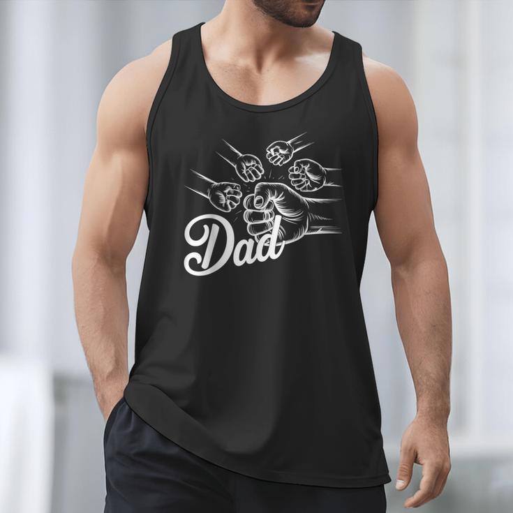 Dad Of Four Toddler Kids Fathers Day Fist Bump Family Men Tank Top Dad Of Four Toddler Kids Fathers Day Fist Bump Family Men Tank Top