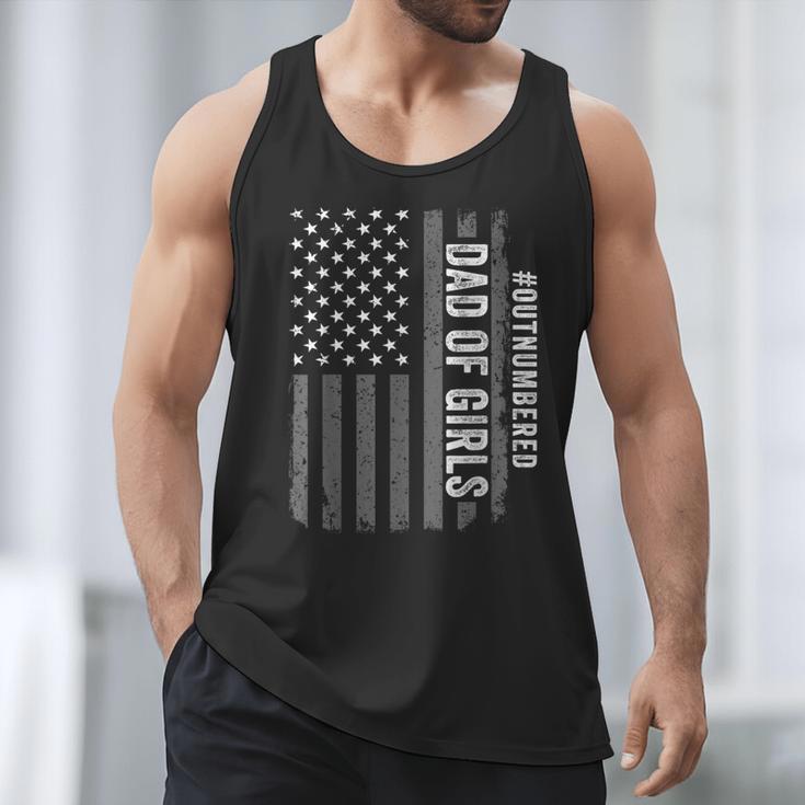 Dad Of Girls Outnumbered Fathers Day 2025 For Dad Daughters Men Tank Top