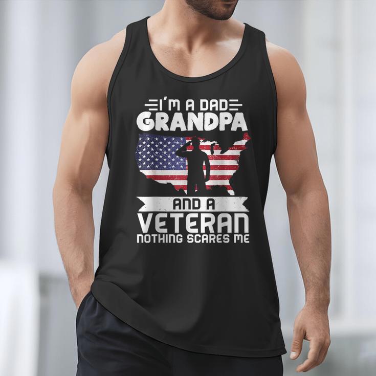 Dad Grandpa Veteran Nothing Scares Patriotic Veterans Day Men Tank Top