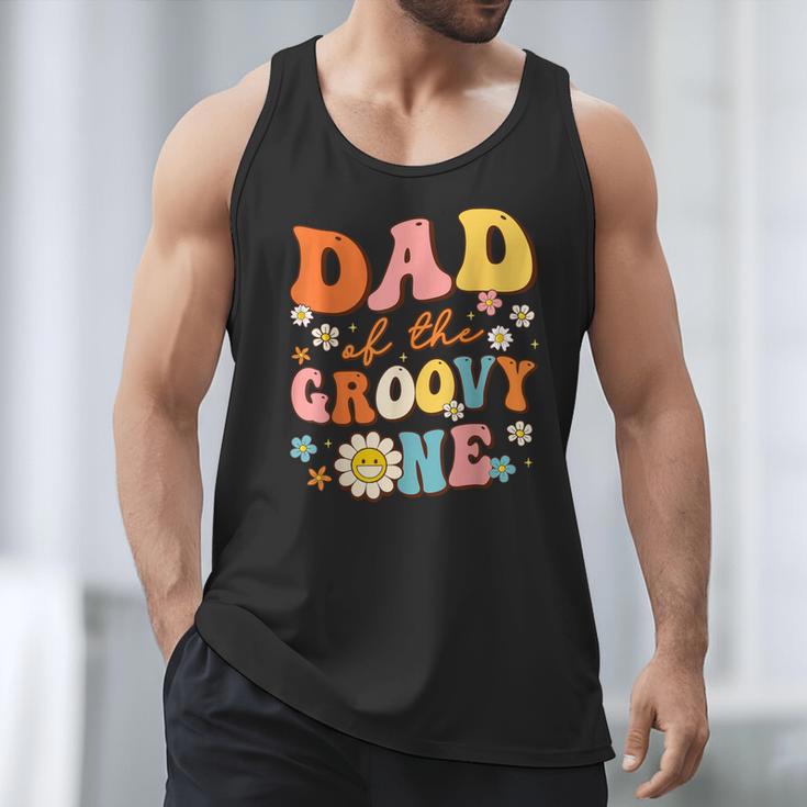 Dad Of The Groovy One 1st Birthday Pregnancy Announcement Men Tank Top