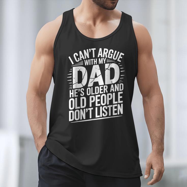 Dad Jokes Can't Argue With My Dad He's Old Retro Humor Men Tank Top