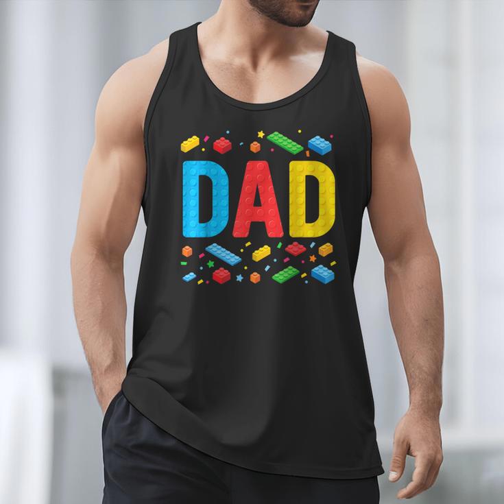 Dad Master Builder Building Bricks Blocks Family Fathers Day Men Tank Top
