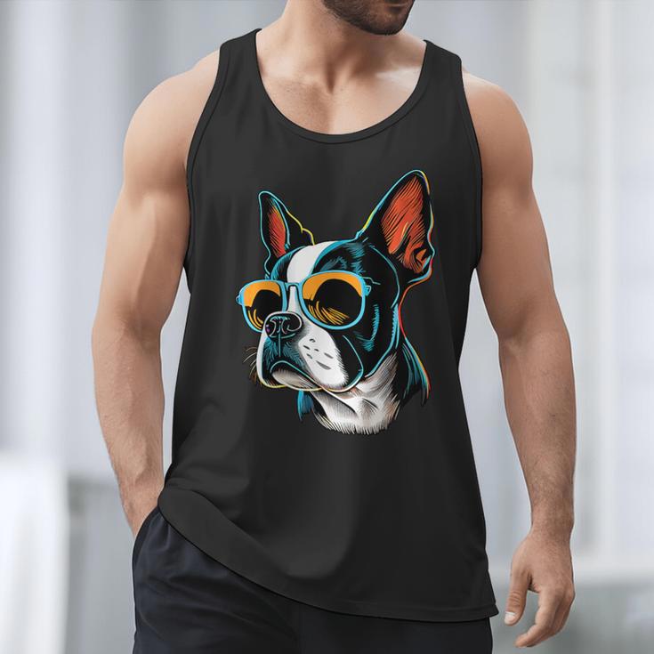 Dad Mom Cool Dog Sunglasses Boston Terrier Men Tank Top Dad Mom Cool Dog Sunglasses Boston Terrier Men Tank Top