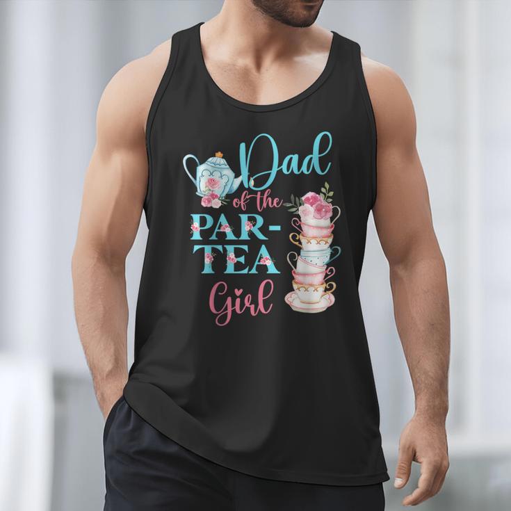 Dad Of The Par-Tea Girl Floral Tea Party Birthday Family Men Tank Top