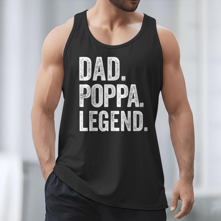 Dad Poppa Legend Vintage Distressed Bold Poppa Graphic Men Tank Top
