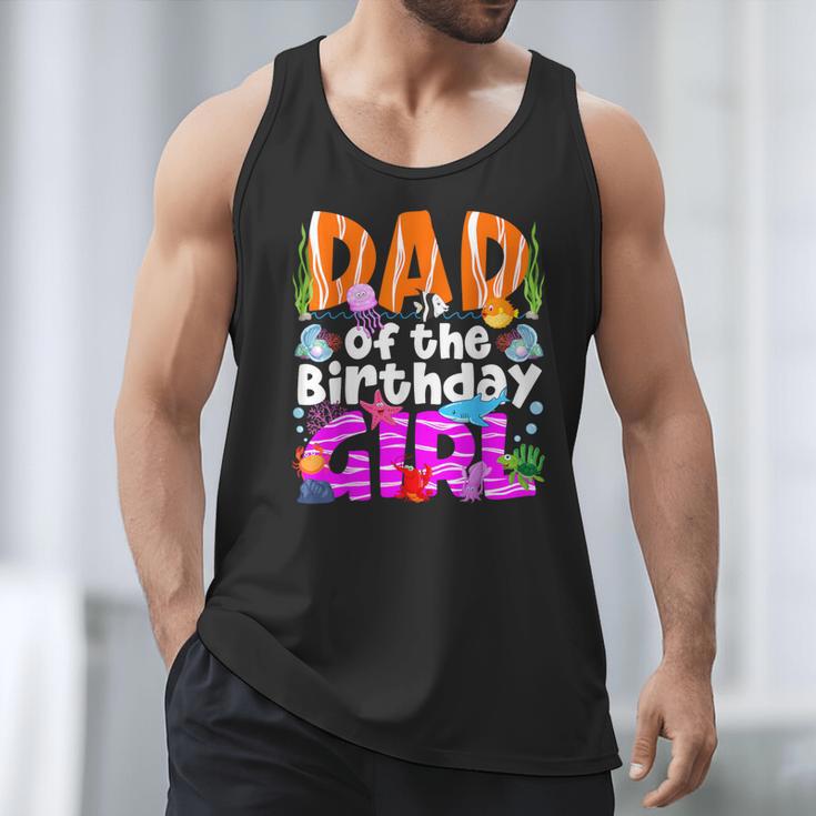 Dad Under Sea Birthday Party Girls Ocean Sea Animals Themed Men Tank Top
