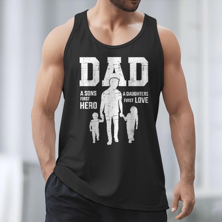 Dad Sons First Hero Daughter Love For Father's Day Men Tank Top