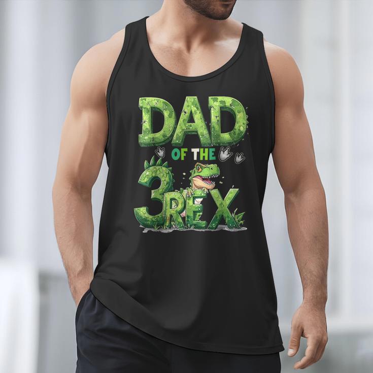 Dad Of The Three Rex Birthday Boy Dinosaur Family Matching Men Tank Top