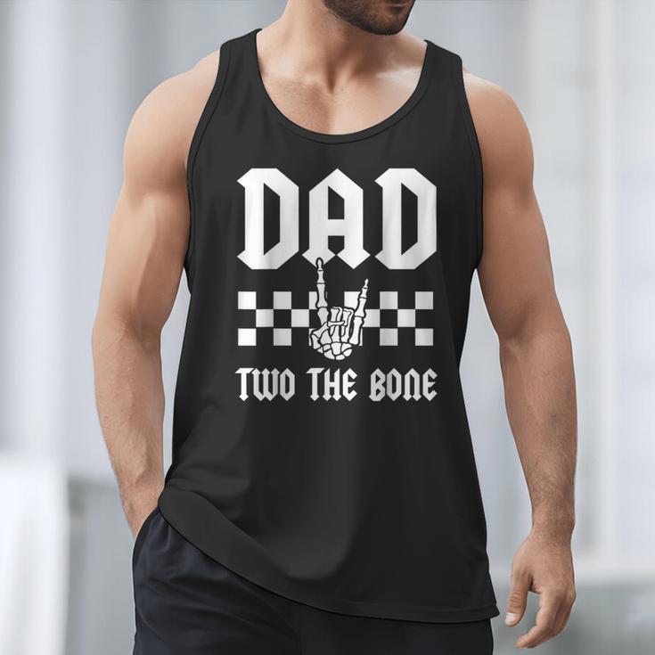 Dad Two The Bone Skeleton Hand 2nd Birthday Boy Girl Men Tank Top