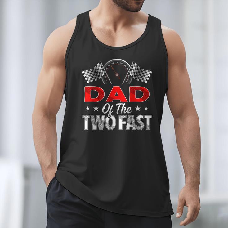 Dad Of The Two Fast Second Birthday Racing Car Family Men Tank Top Dad Of The Two Fast Second Birthday Racing Car Family Men Tank Top