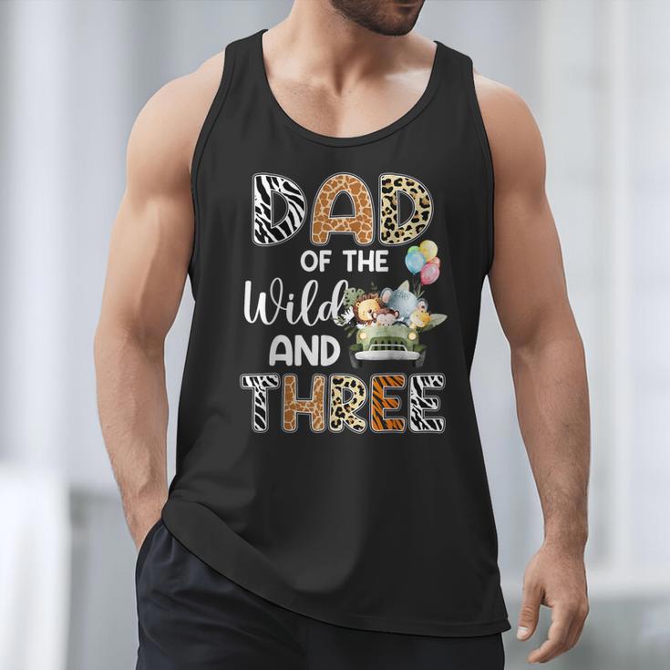 Dad Of The Wild And Three 3 Birthday Zoo Theme Safari Jungle Men Tank Top Dad Of The Wild And Three 3 Birthday Zoo Theme Safari Jungle Men Tank Top