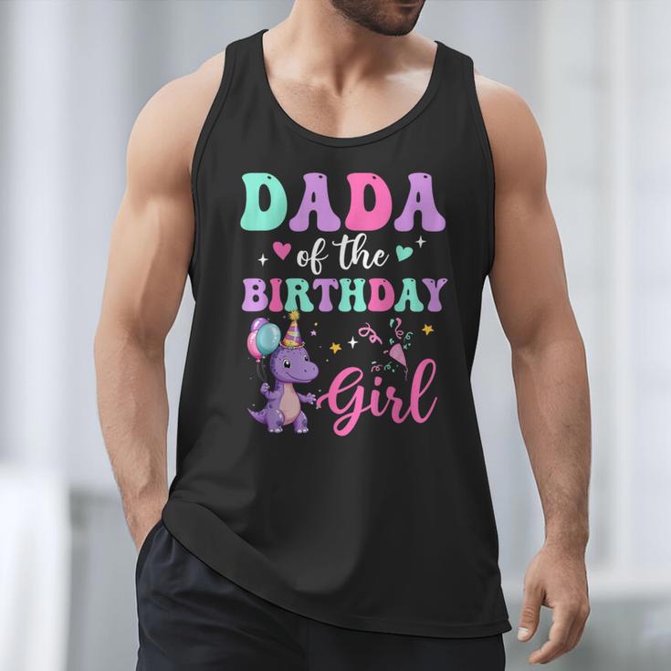 Dada Of The Birthday For Girl Dinosaur T-Rex Party Family Men Tank Top