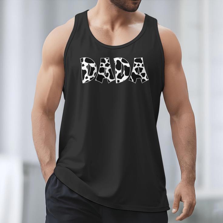 Dada Cow Print Cow Pattern Cow Dad Father's Day Daddy Cow Men Tank Top