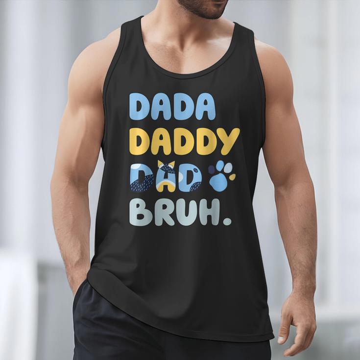 Dada Daddy Dad Bruh Fathers Day Blue Dog Men Tank Top