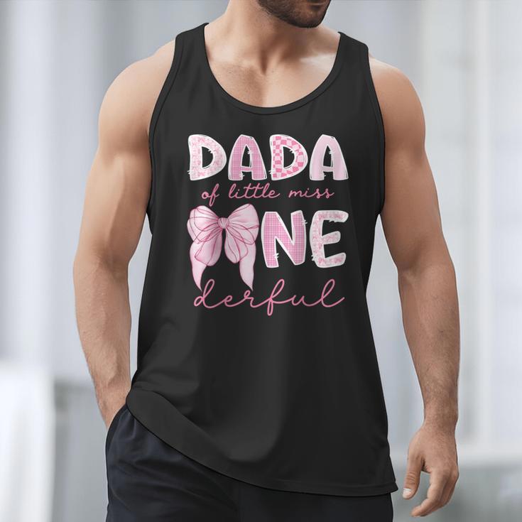 Dada Of Little Miss Onederful First Birthday Girl Bow Men Tank Top Dada Of Little Miss Onederful First Birthday Girl Bow Men Tank Top