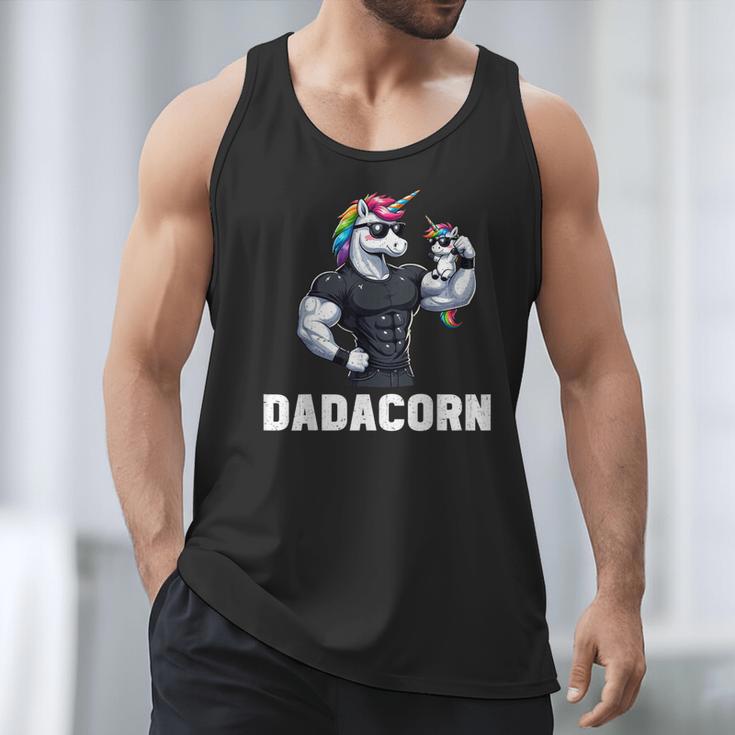 Dadacorn Unicorn Dad Papa Father's Day Daughter Men Tank Top