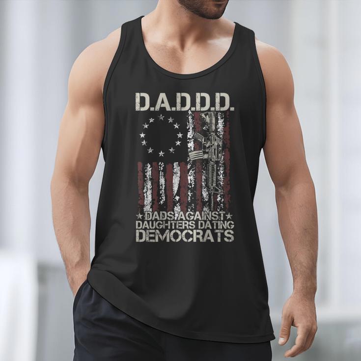 Daddd Gun Dads Against Daughters Dating Democrats On Back Men Tank Top