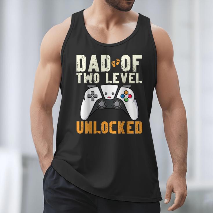 Daddy Again Leveled Up To Dad Of 2 Gamer Dad Level Unlocked Men Tank Top