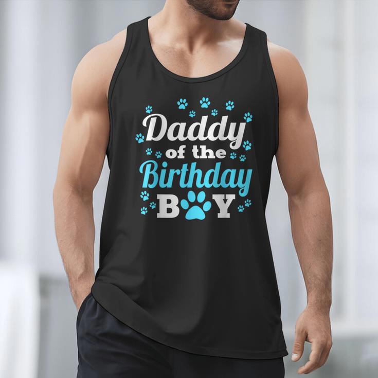 Daddy Of The Birthday Boy Dog Paw Bday Party Celebration Small Men Tank Top