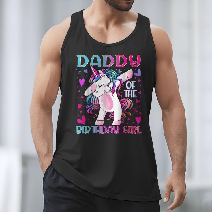 Daddy Of The Birthday Girl Dabbing Unicorn Dad Daddy Small Men Tank Top