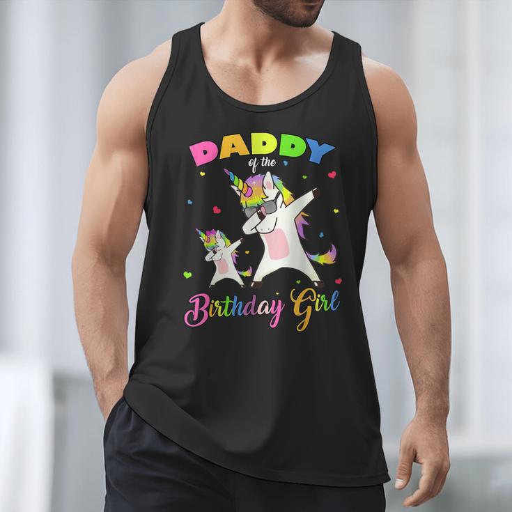 Daddy Of The Birthday Girl Dabbing Unicorn Princess And Dad Men Tank Top