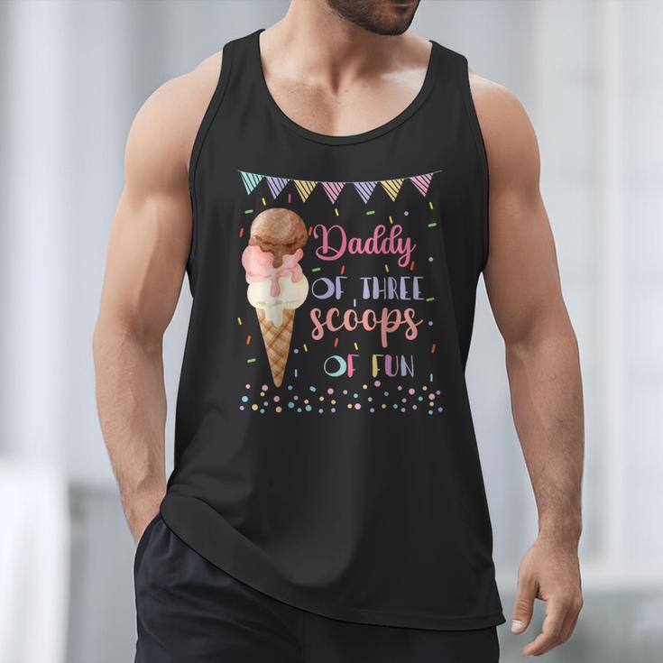 Daddy Dad Ice Cream Third Birthday Three Scoops Of Fun Men Tank Top