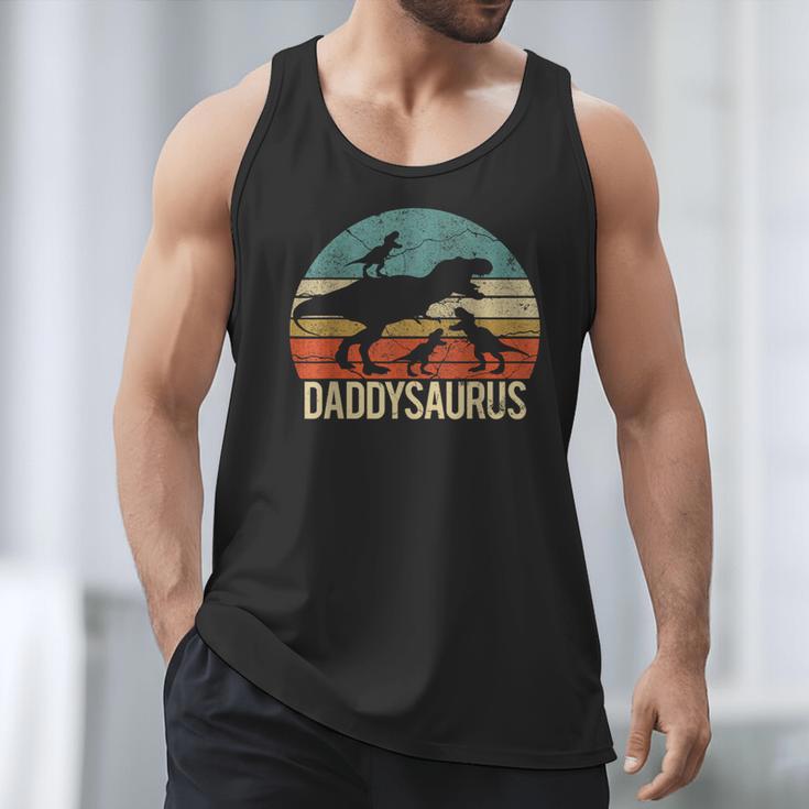 Daddy Dinosaur Daddysaurus 3 Three Kids Xmas Men Tank Top