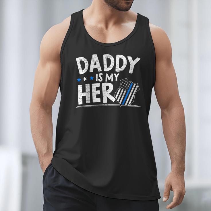 Daddy Is My Hero Kids Police Thin Blue Line Law Enforcement Small Men Tank Top