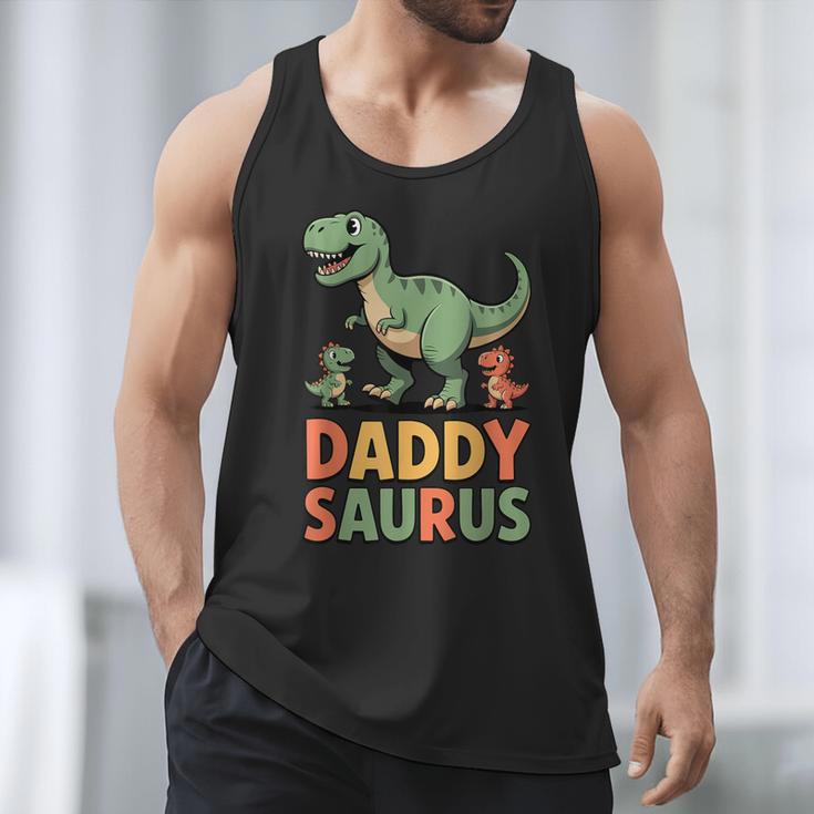 Daddy Saurus Dinosaur Dad Of Two Kids Dino Family Men Tank Top Daddy Saurus Dinosaur Dad Of Two Kids Dino Family Men Tank Top