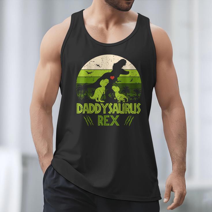 Daddysaurus Rex 2 Kids Sunset Tshirt For Fathers Day Men Tank Top