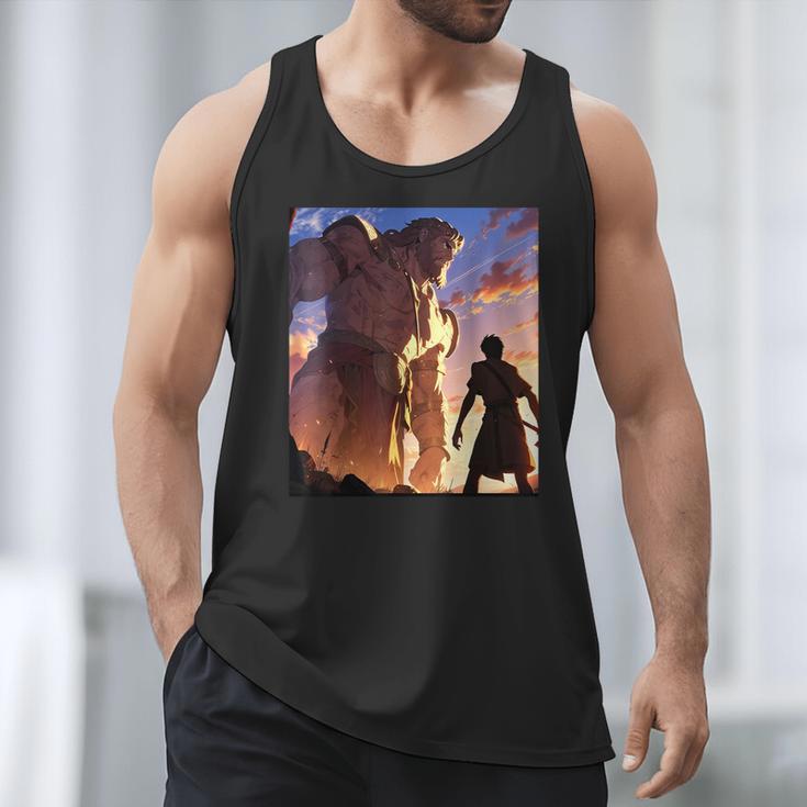 David And Goliath Bible Book Of Samuel Famous Bible Story Men Tank Top