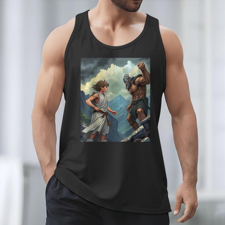 David And Goliath Bible Book Of Samuel King David Comic Men Tank Top