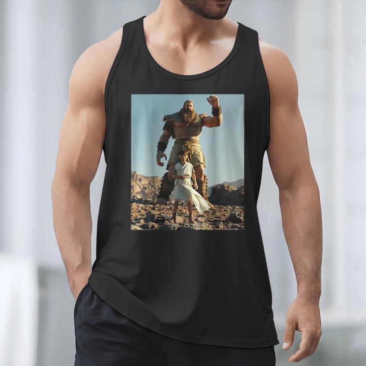 David And Goliath Bible Book Of Samuel King David Men Tank Top