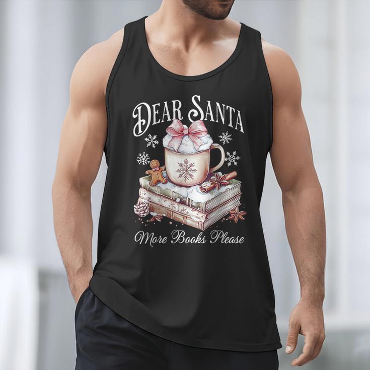Dear Santa More Book Please Christmas Reading Book Librarian Men Tank Top Dear Santa More Book Please Christmas Reading Book Librarian Men Tank Top
