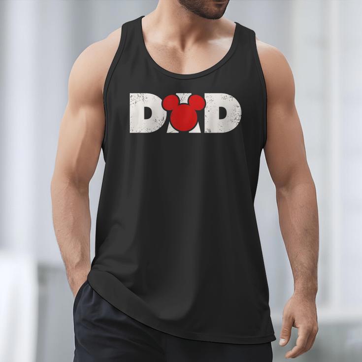Disney Mickey And Friends Dad Mickey Distressed Text Logo Men Tank Top