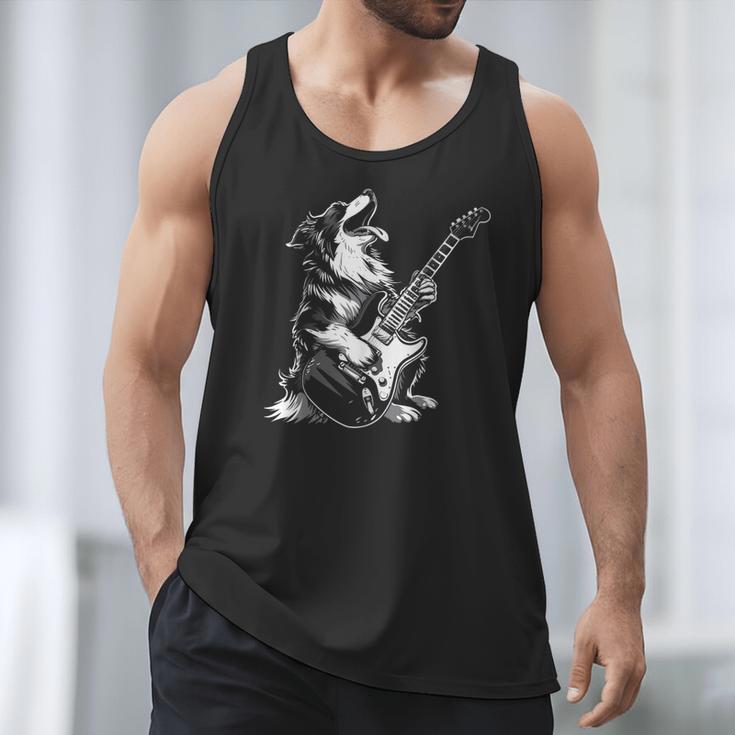 Dog Guitarist Guitar Australian Shepherd Dad Mom Men Tank Top Dog Guitarist Guitar Australian Shepherd Dad Mom Men Tank Top