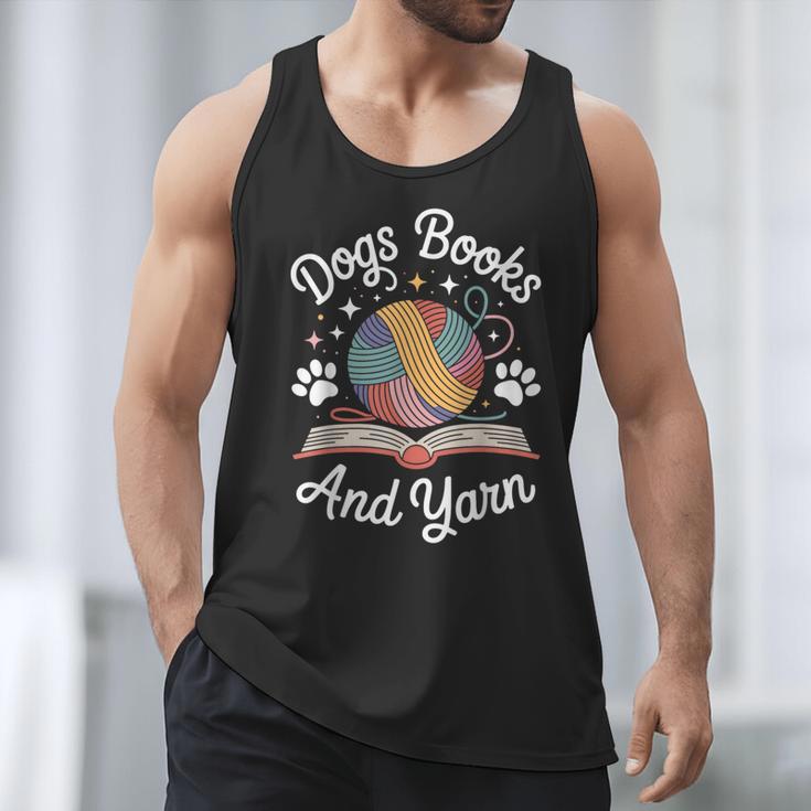 Dogs Books And Yarn Knitter Knitting Men Tank Top