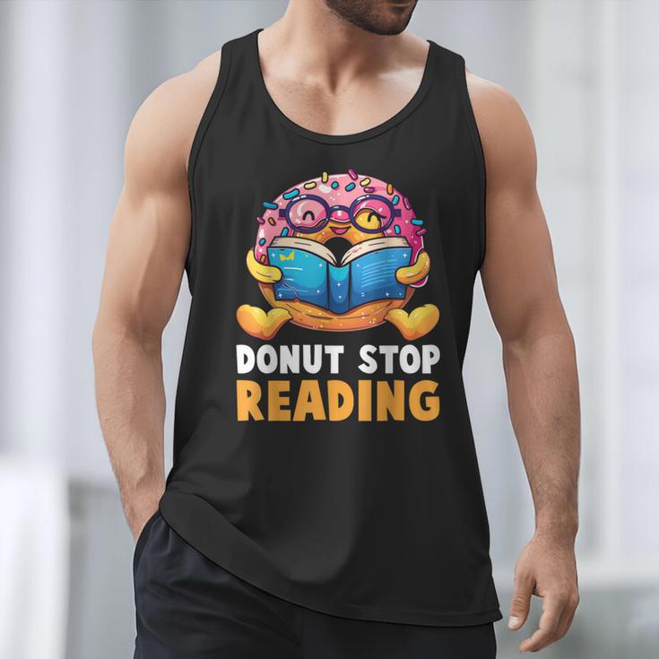 Donut Stop Reading Cute Book Reader Bookworm Donut Day Men Tank Top