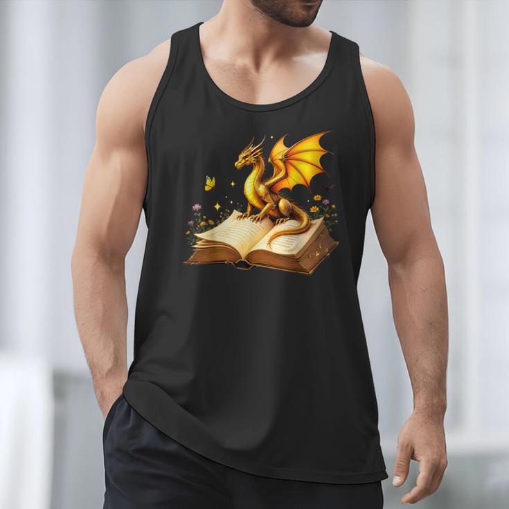 Dragon Fantasy Book Lover Bookish Reader Bookworm Wildflower Men Tank Top Dragon Fantasy Book Lover Bookish Reader Bookworm Wildflower Men Tank Top