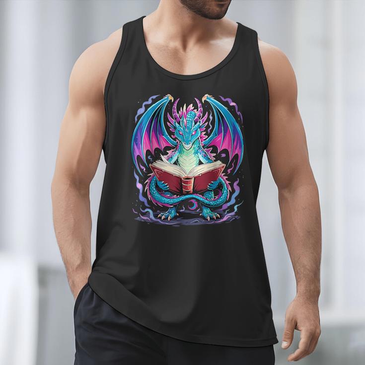 Dragon Reading Book Lover Men Tank Top Dragon Reading Book Lover Men Tank Top