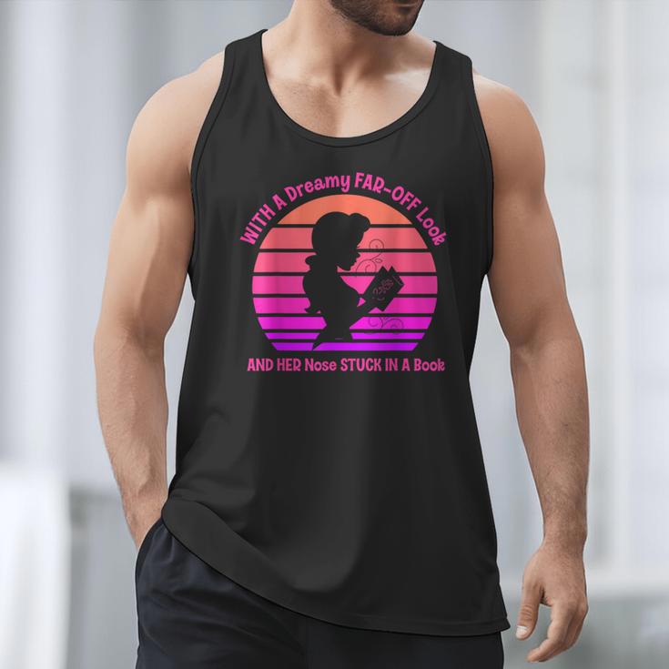 With A Dreamy Far-Off Look And Her Nose Stuck In A Book Men Tank Top