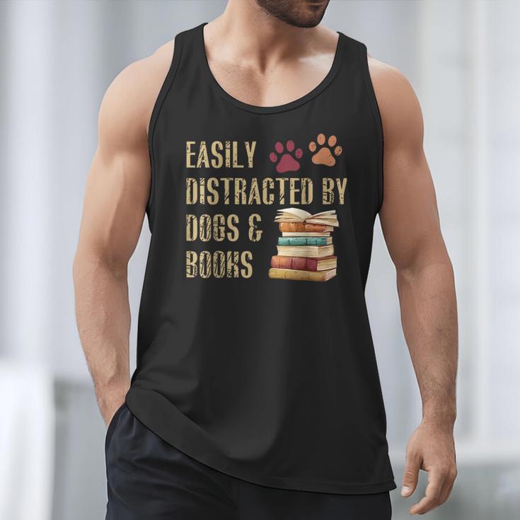Easily Distracted By Dogs And Books Pets Books Lovers Men Tank Top Easily Distracted By Dogs And Books Pets Books Lovers Men Tank Top