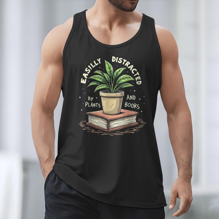 Easily Distracted By Plants And Books Men Tank Top