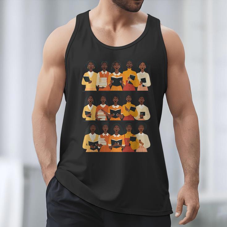 Educated Afro Women Girl Reading Book Future HBCU Grad Men Tank Top